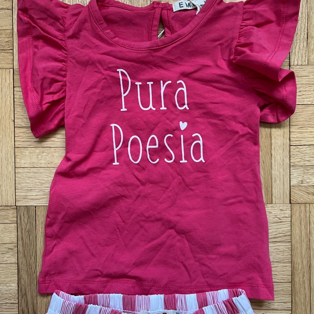 EMC Italian pink matching top and bottom 12m
